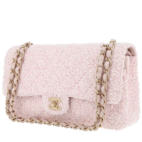 borsa chanel rosa tweed